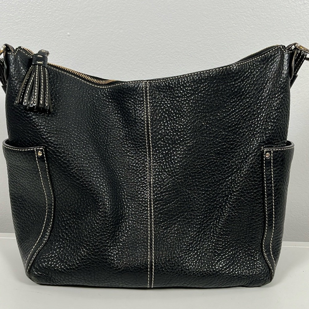 Kate Spade Black Pebbled Leather HandBag 2 Outside pockets, cloth interior